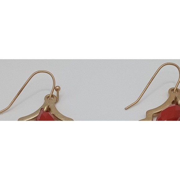 Lia Sophia Cider Gold Tone Dangle Earrings Signed - Picture 9 of 10